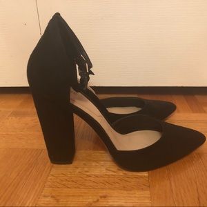 Black Aldo Suede Block Heels